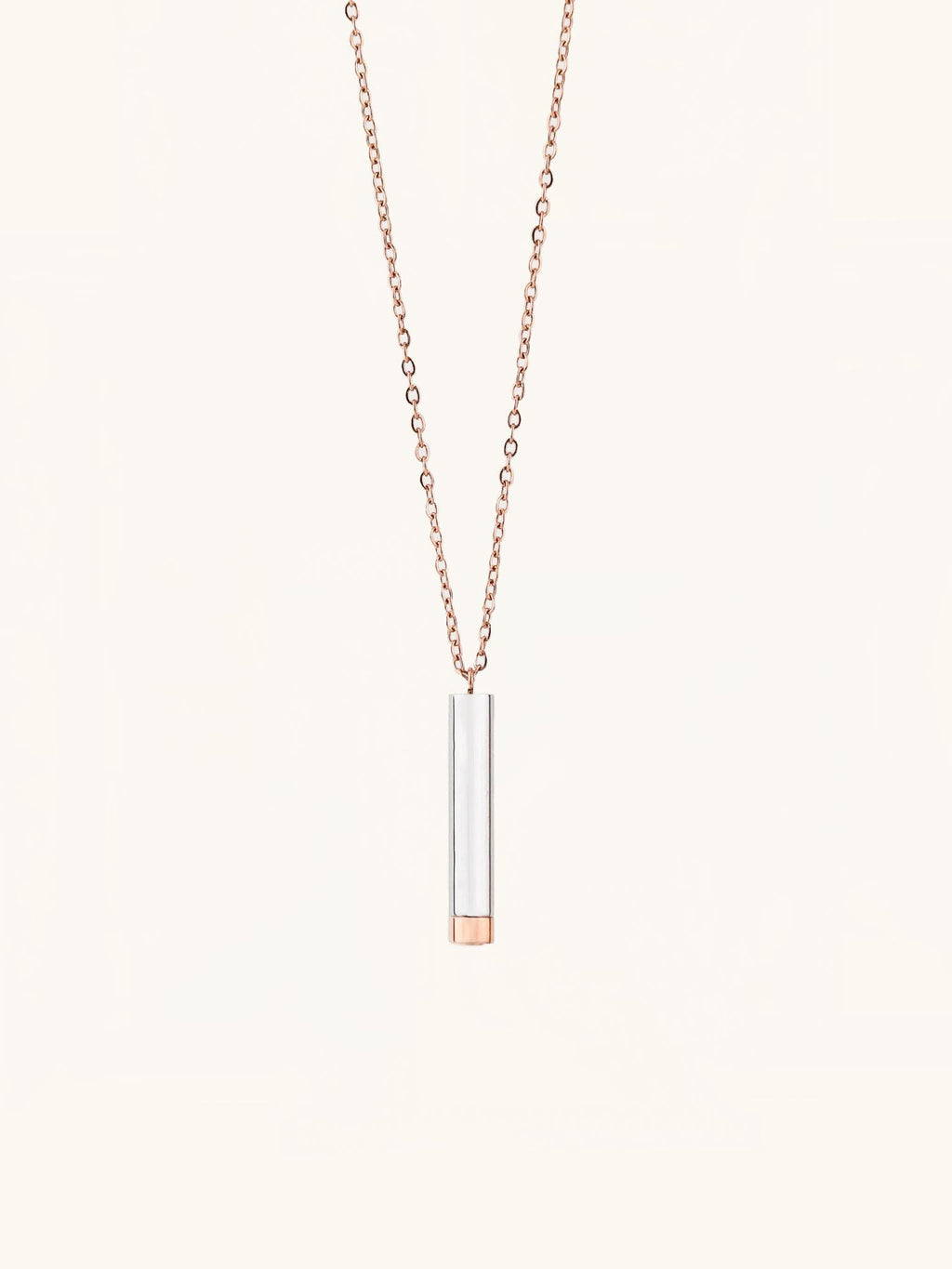 Round Cylinder Bar Engravable Necklace - Minimalist Lab