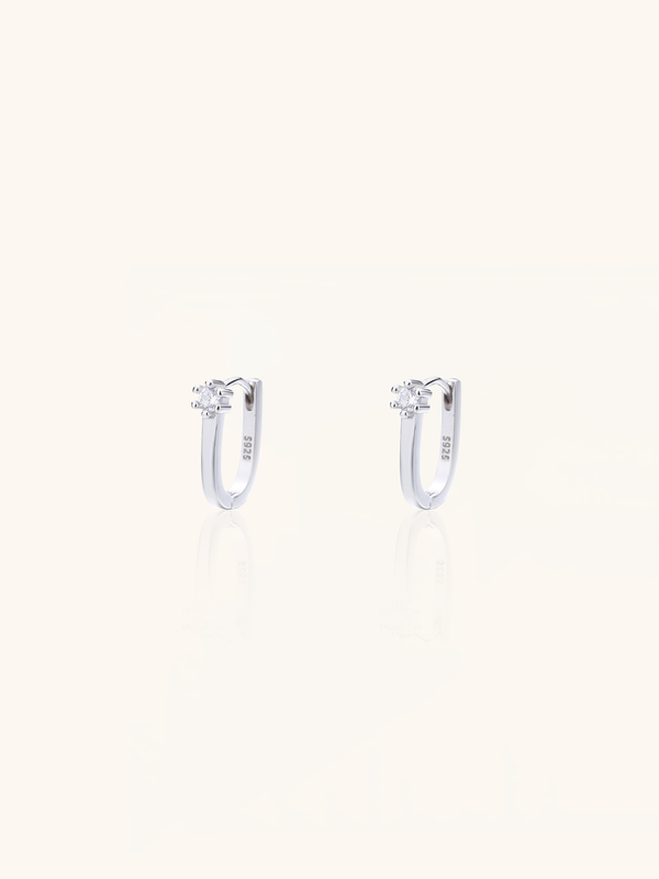 ZURI Diamond Oval Hoop Earrings