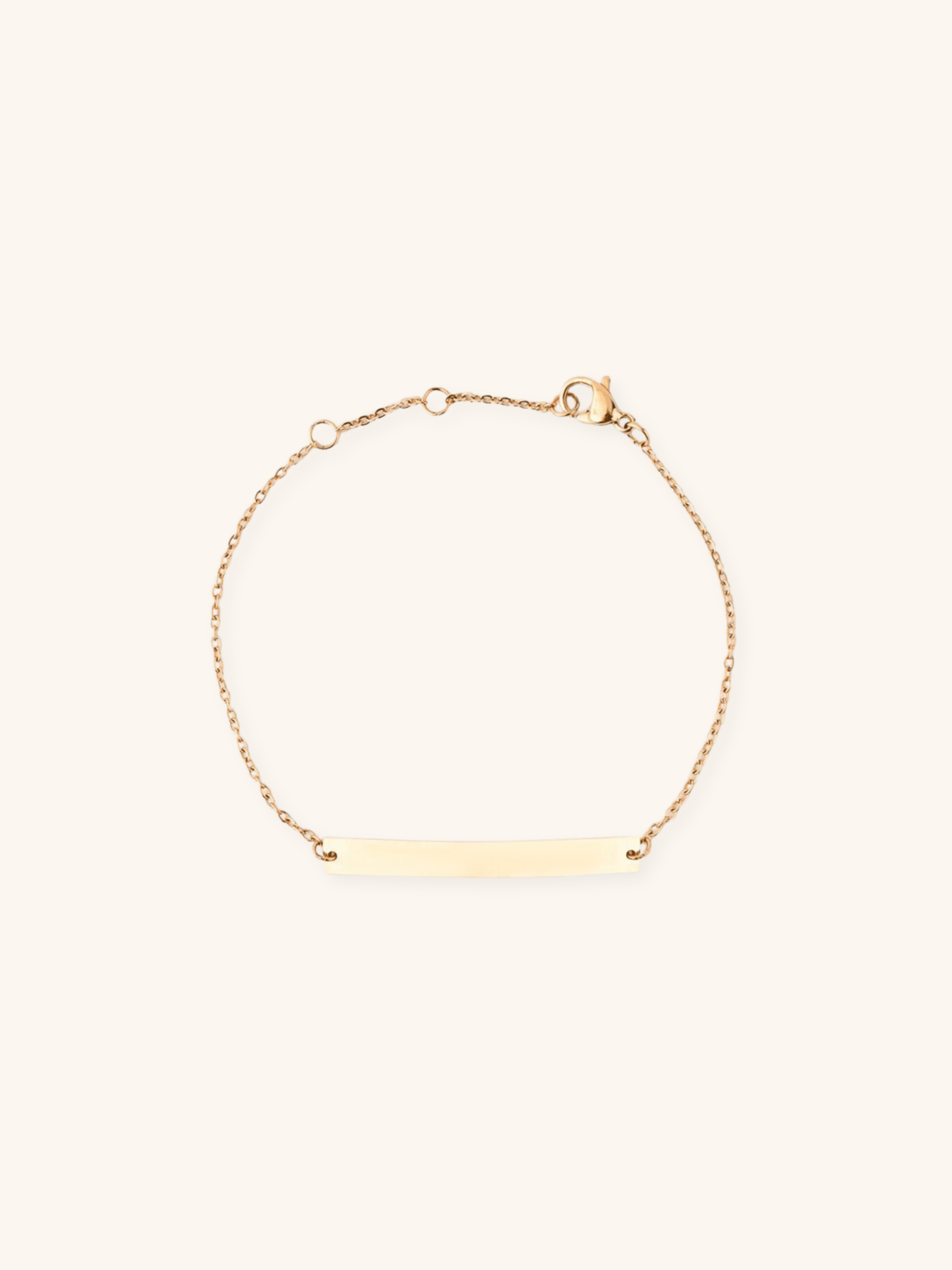 MNML gold cable chain engravable plate bracelet