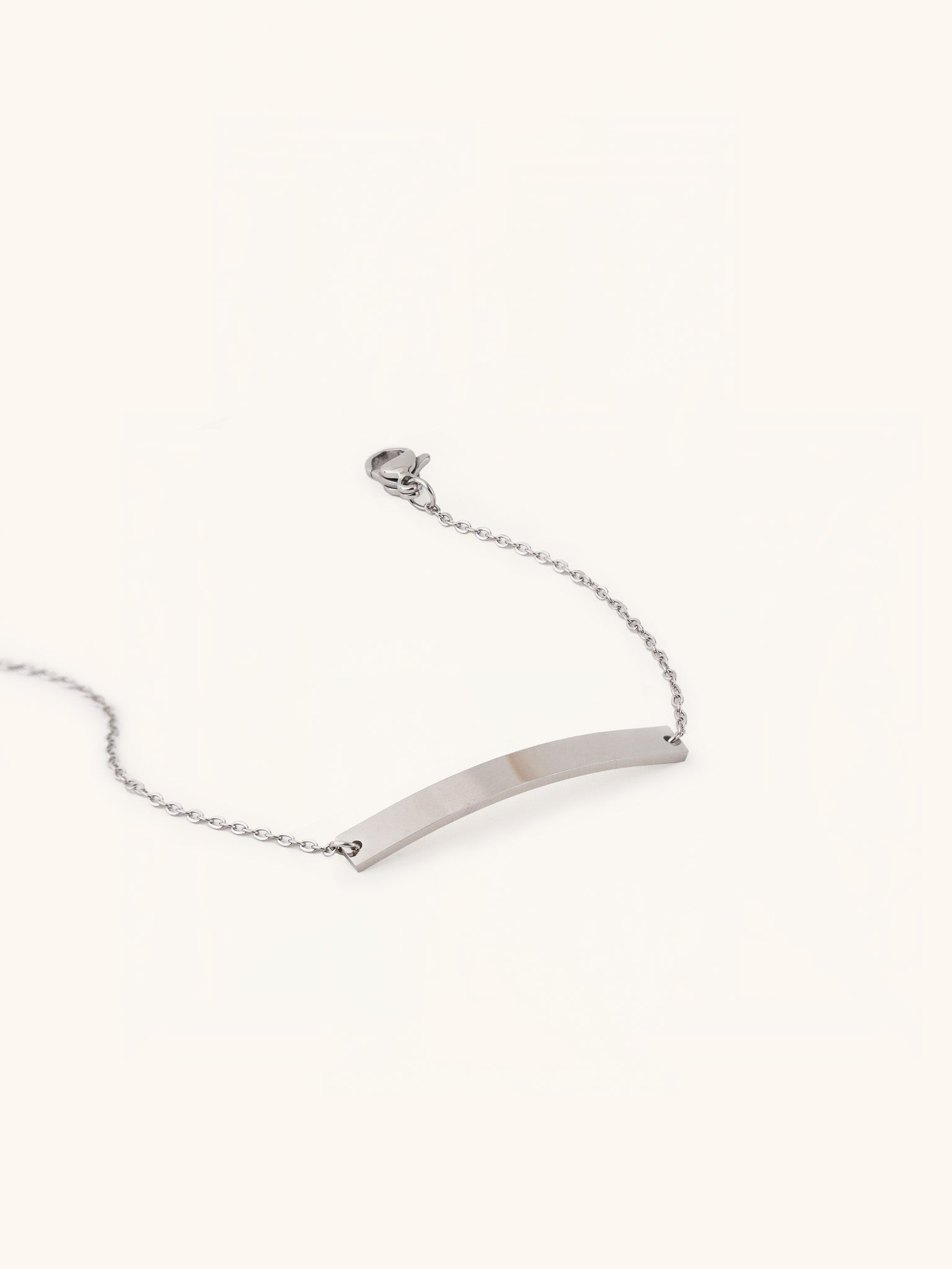 Engravable plate bracelet Malaysia silver stainless steel