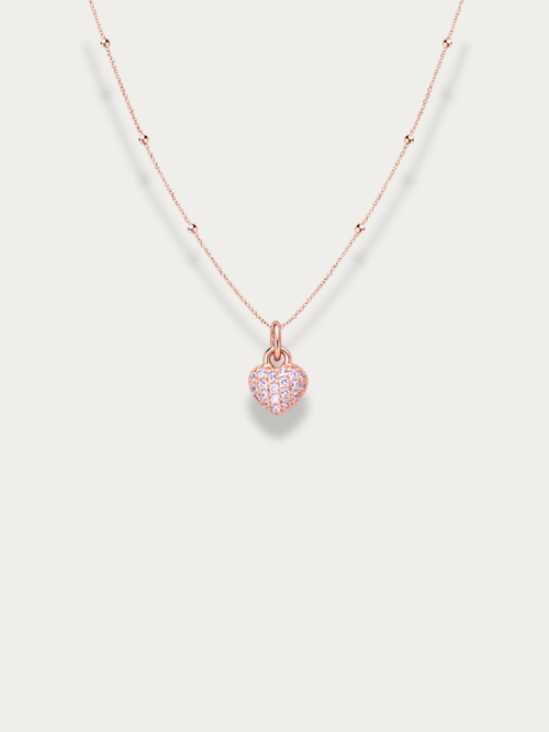 cara clear zircon heart necklace