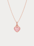 Cara Pink Zircon Heart Necklace