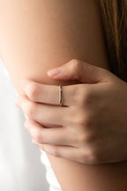 CARRÉE Minimalist Square Diamond Sterling Silver Ring - Minimalist Lab