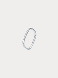 CARRÉE Square Band Diamond Ring full angled view, 925 sterling silver