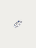 Cassiopeia Celestial Spin Ring in polished silver titanium