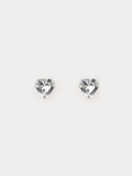 CECILIA Diamond Heart earrings pair, 925 sterling silver