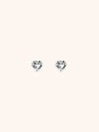 CECILIA Diamond Heart Sterling Silver Earstuds - Minimalist Lab