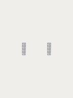 Charlize Moissanite Stack Bar Earrings pair in S925 silver with 8 round brilliant moissanite stones, studio hero shot
