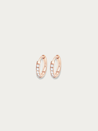rose gold waterproof huggie earrings pavé design