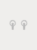 Classic Roman Numerals Stud Earrings in silver titanium, studio hero shot