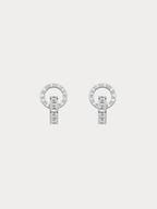Classic Roman Numerals Stud Earrings in silver titanium, studio hero shot
