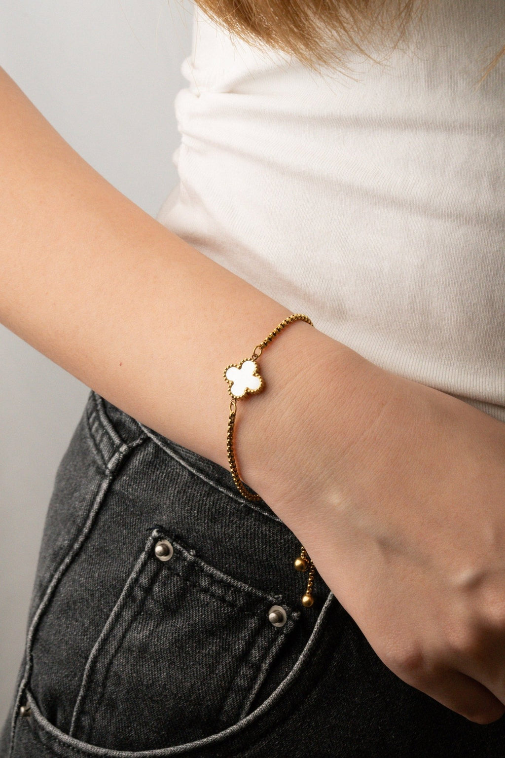 Golden Clover Duo Adjustable Bracelet - Minimalist Lab
