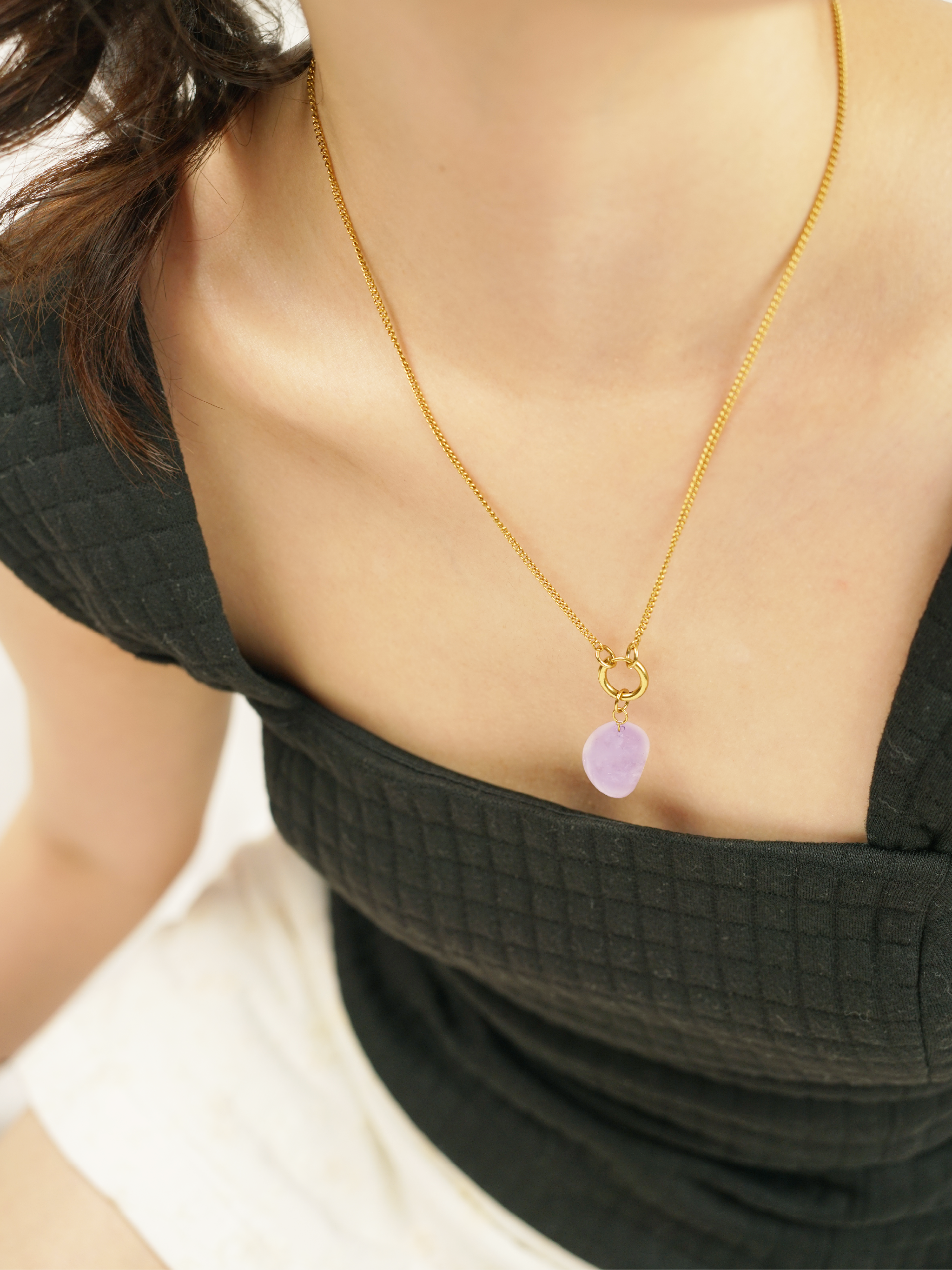 Gold personalised charm necklace base