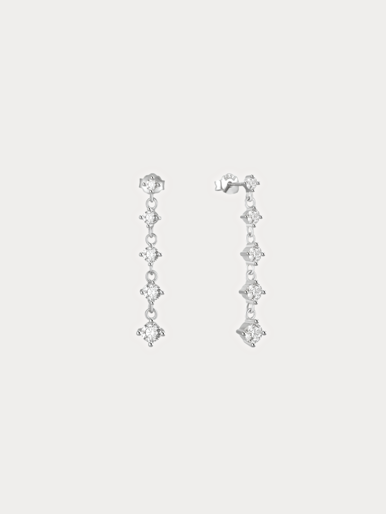 Profile view of COREY Cascade Diamond Ear Studs