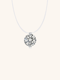 COURTNEY solitaire diamond sterling silver necklace