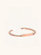 Curb Chain Engravable Plate Bracelet rose gold stainless steel