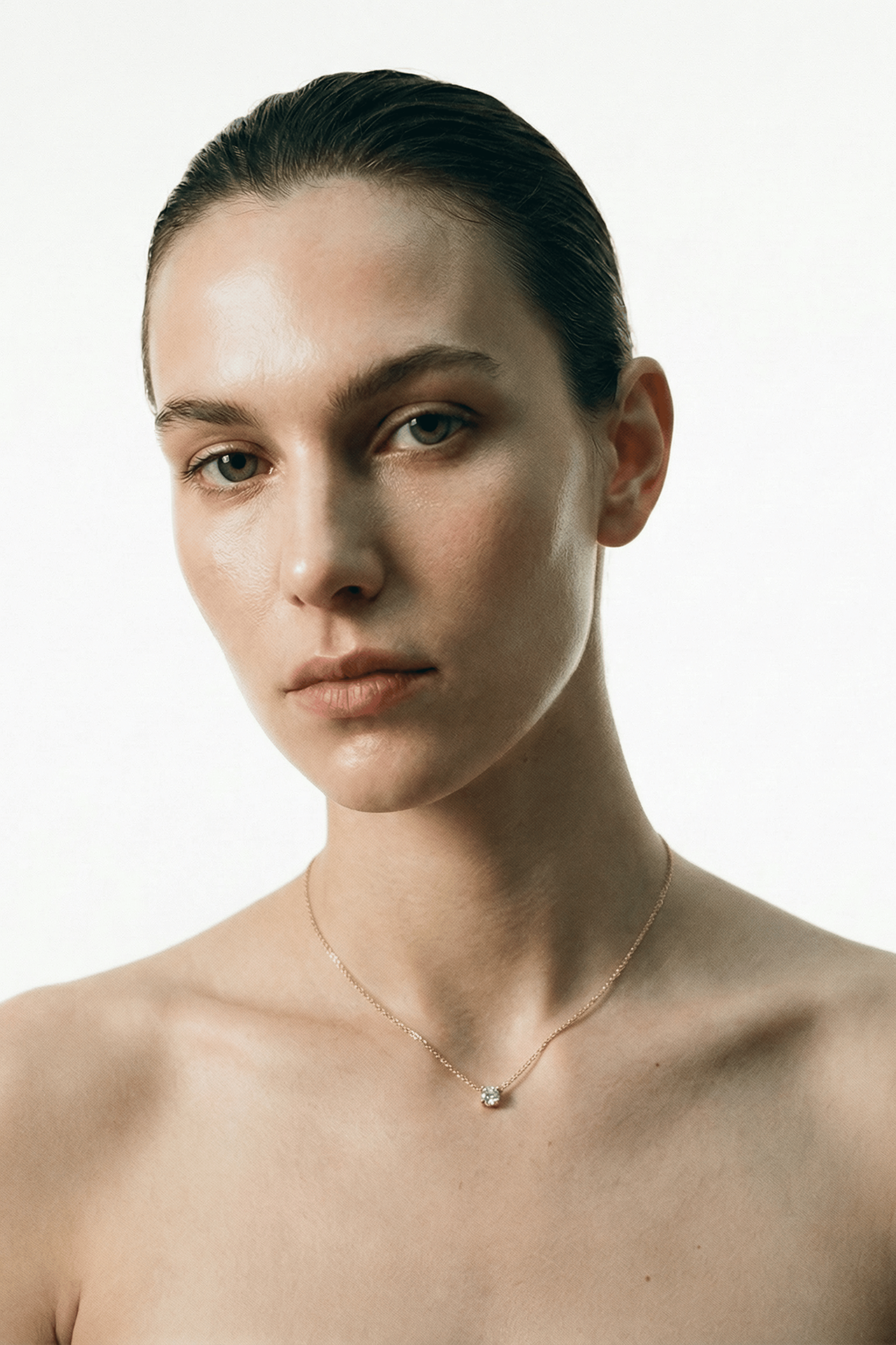 minimalist curb chain necklace worn on neck