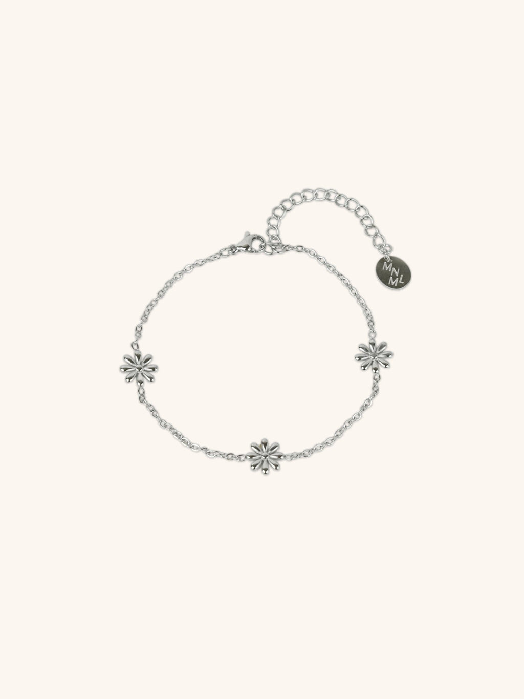 daisies bracelet stainless steel silver