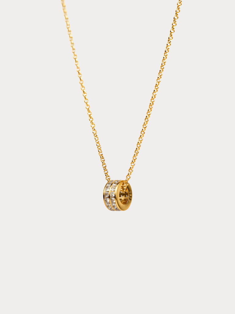 DANIELLE Rolling Stones Necklace in gold, full view