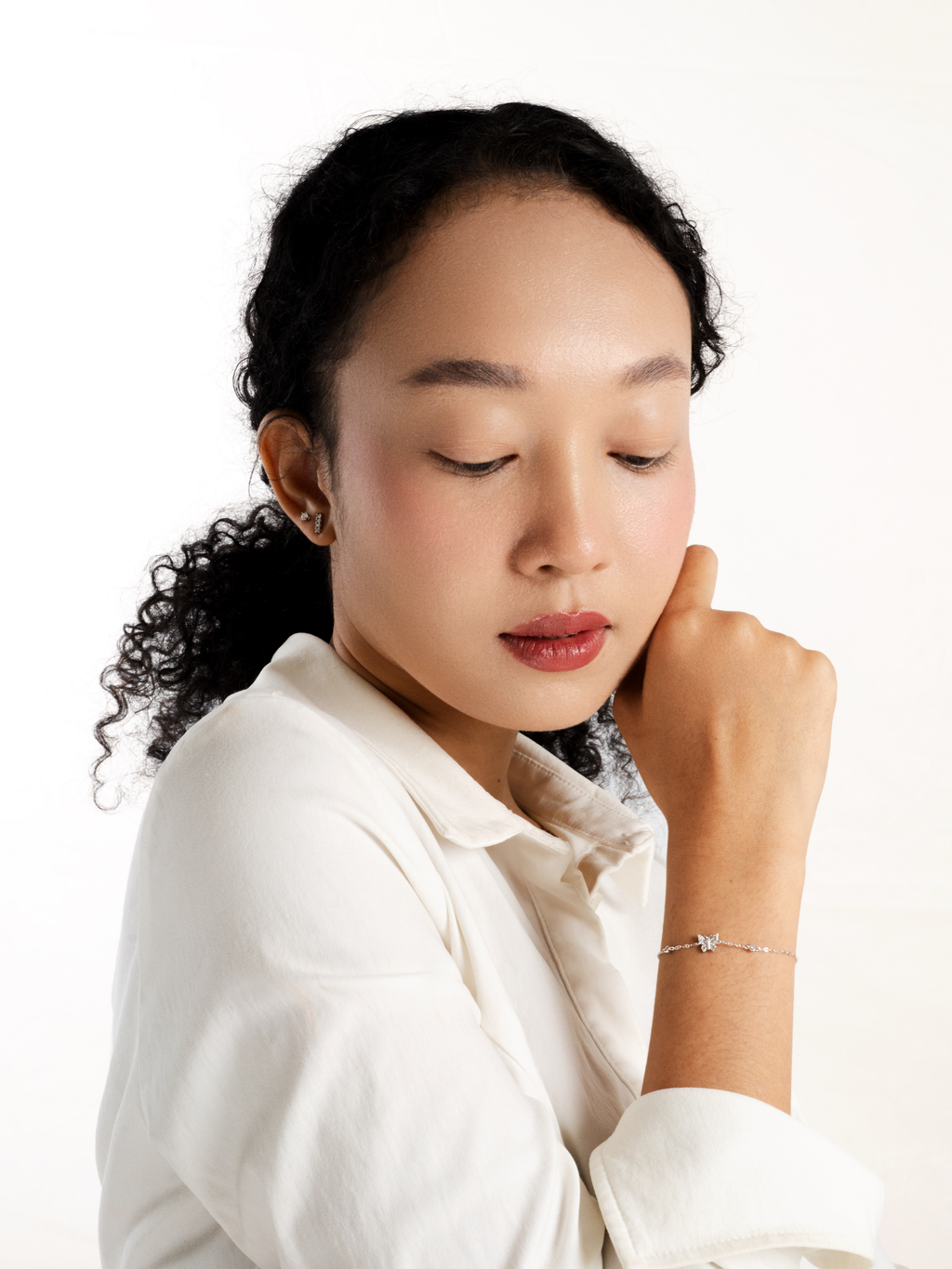 Daydreamer CZ Butterfly Charm Bracelet worn on wrist