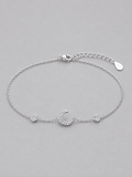 Daydreamer CZ Luna Moon Charm Bracelet side profile showing charm placement
