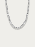 Delphine bold CZ curb chain necklace gold tone