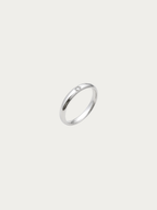 Denise Bezel Solitaire Ring in polished silver titanium