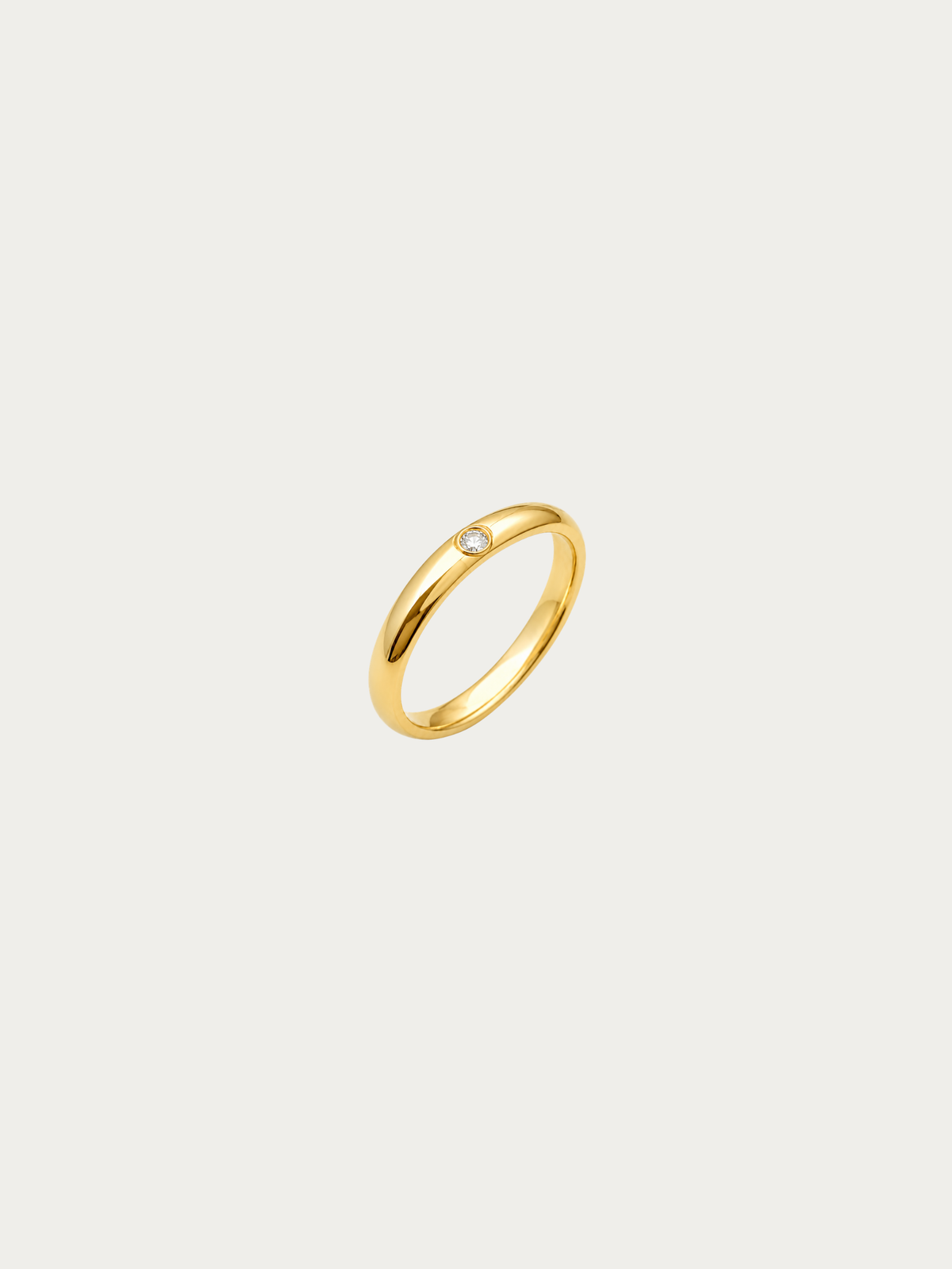 Denise Bezel Solitaire Ring in polished gold titanium