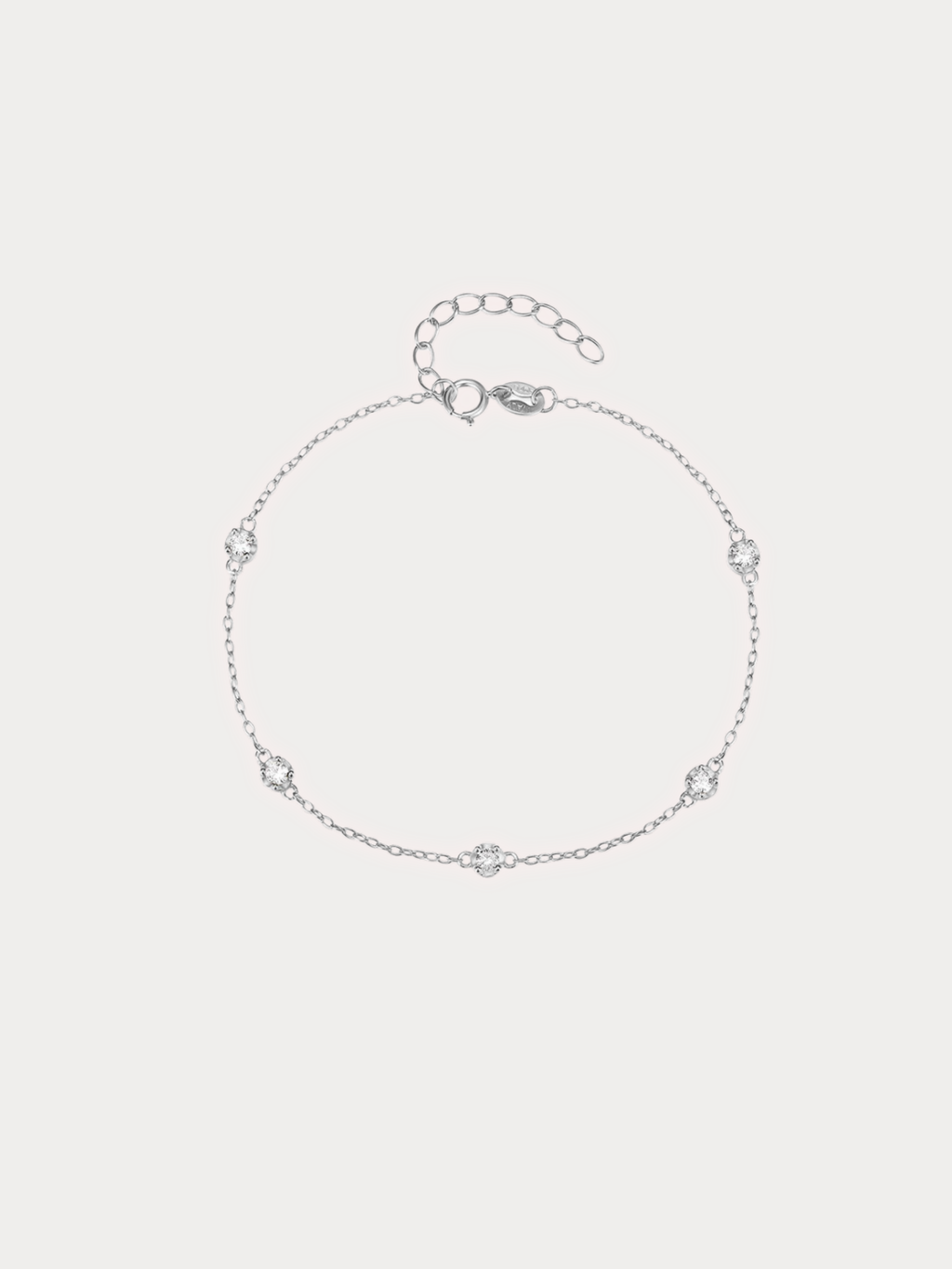 DEVON Diamond Radiance Bracelet full flat lay, 925 sterling silver
