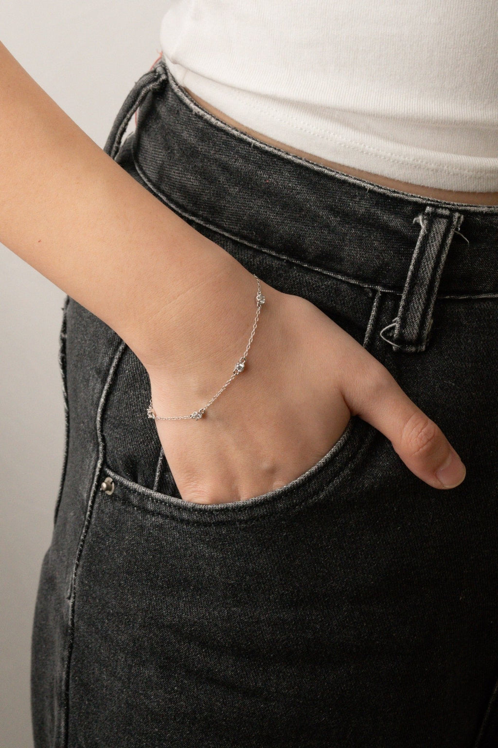 DEVON Diamond Radiance Sterling Silver Bracelet - Minimalist Lab
