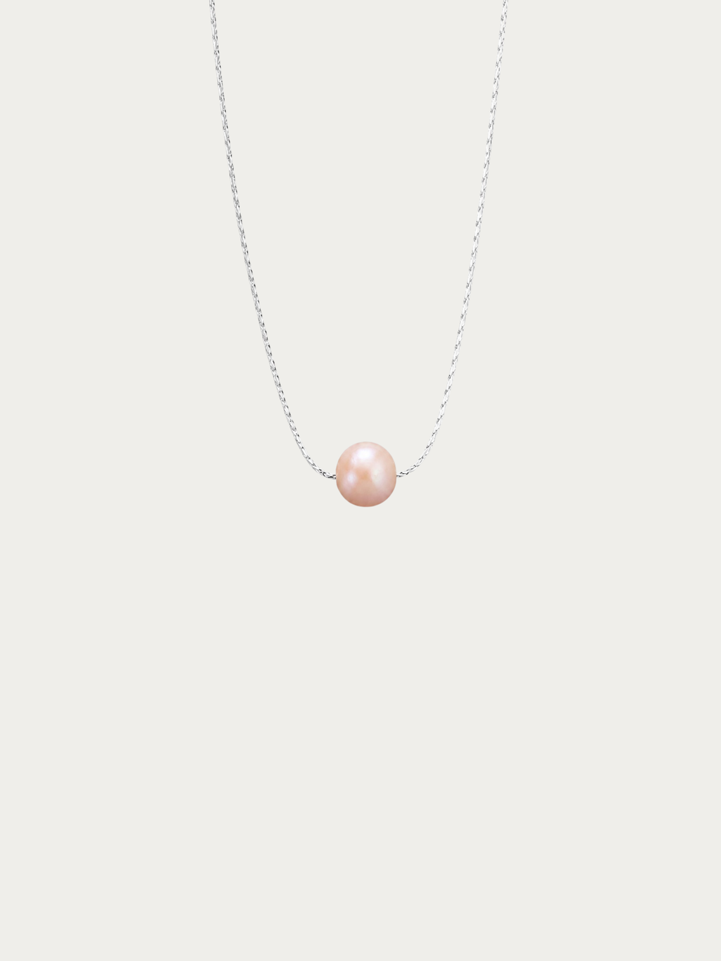 Devotion Minimal Freshwater Pearl Necklace with light purple pearl on titanium chain