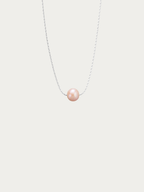 Devotion Minimal Freshwater Pearl Necklace with light purple pearl on titanium chain