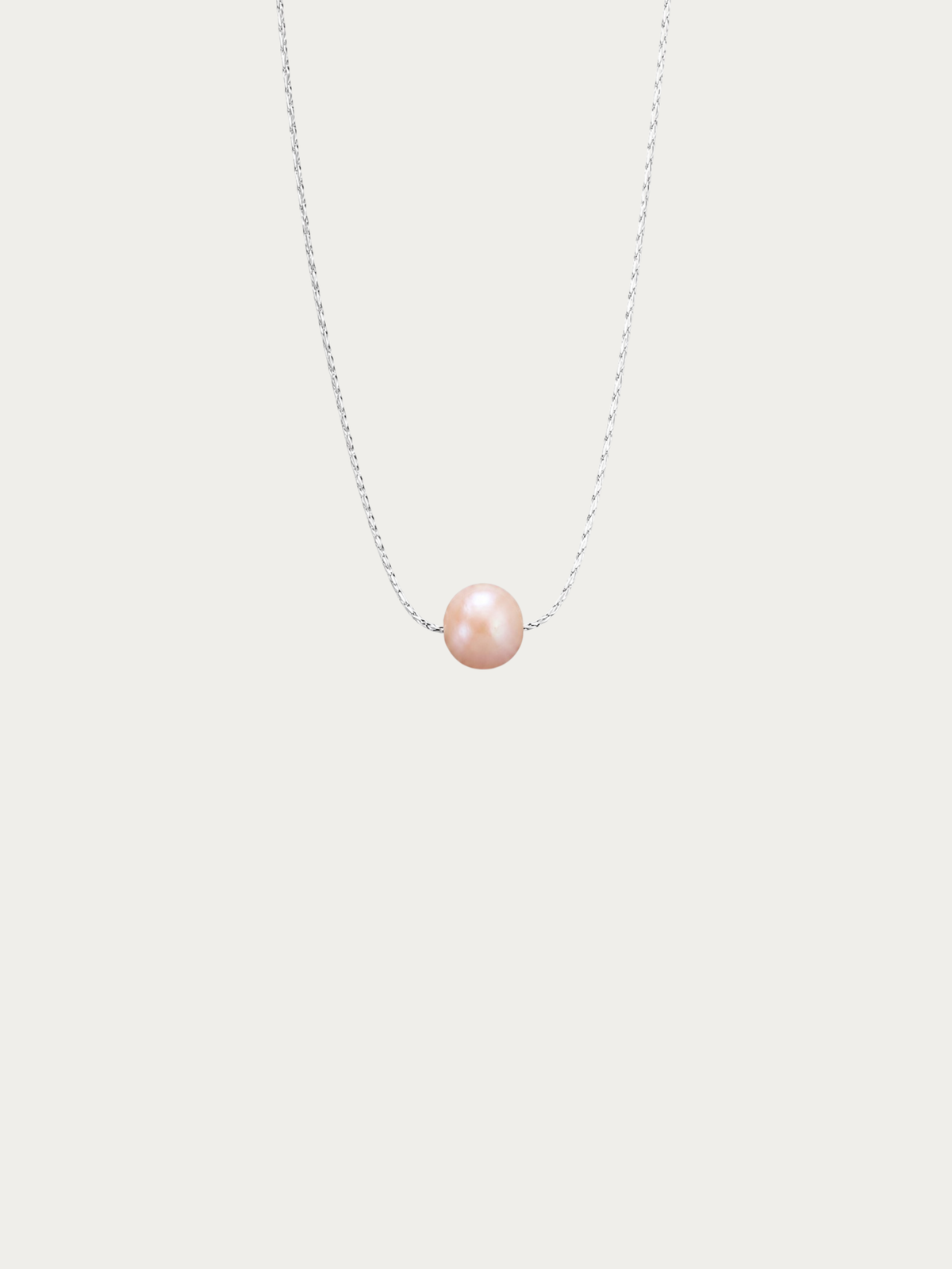 Devotion Minimal Freshwater Pearl Necklace with light purple pearl on titanium chain