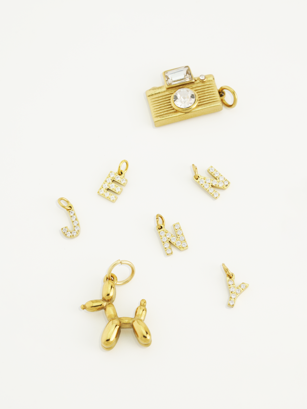 Personalised initial charm stainless steel everyday jewellery