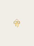 Diamond ribbon knot charm 18K gold plated stainless steel