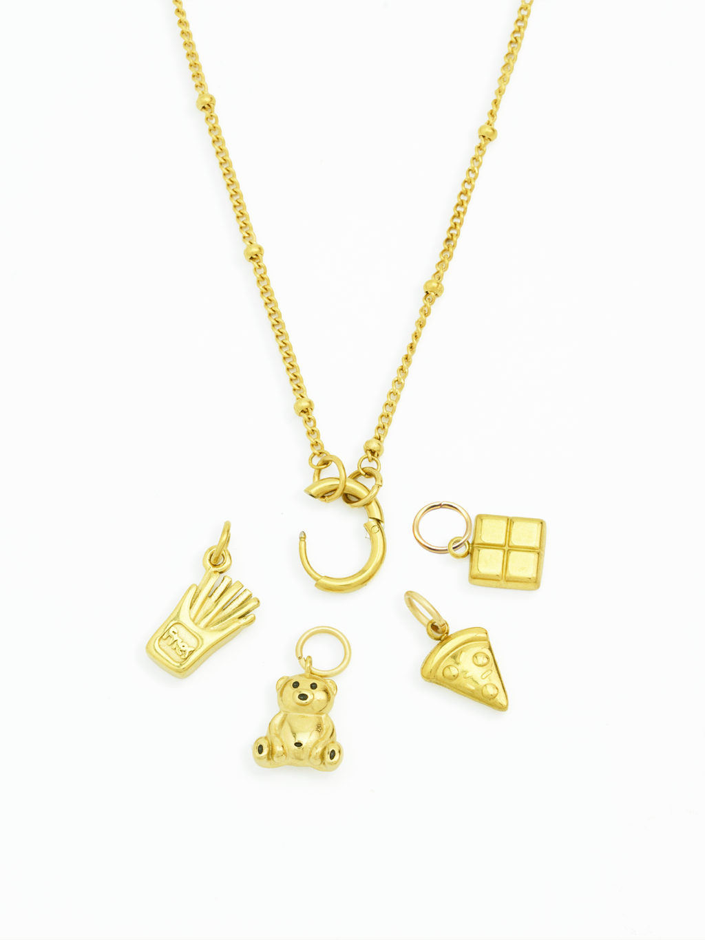 Fries charm gold plated stainless steel fun jewellery