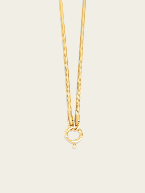 DIY long statement round snake chain necklace 72cm gold
