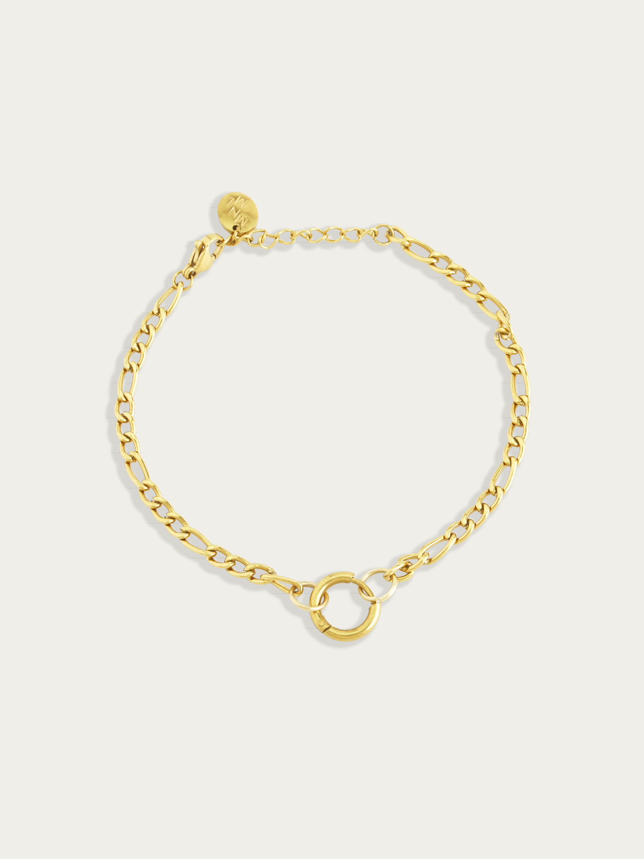 DIY mini Figaro bracelet gold plated titanium adjustable