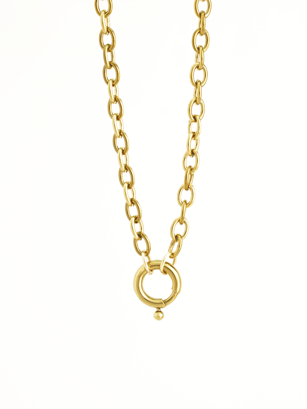 DIY short statement cable necklace gold plated titanium 45cm