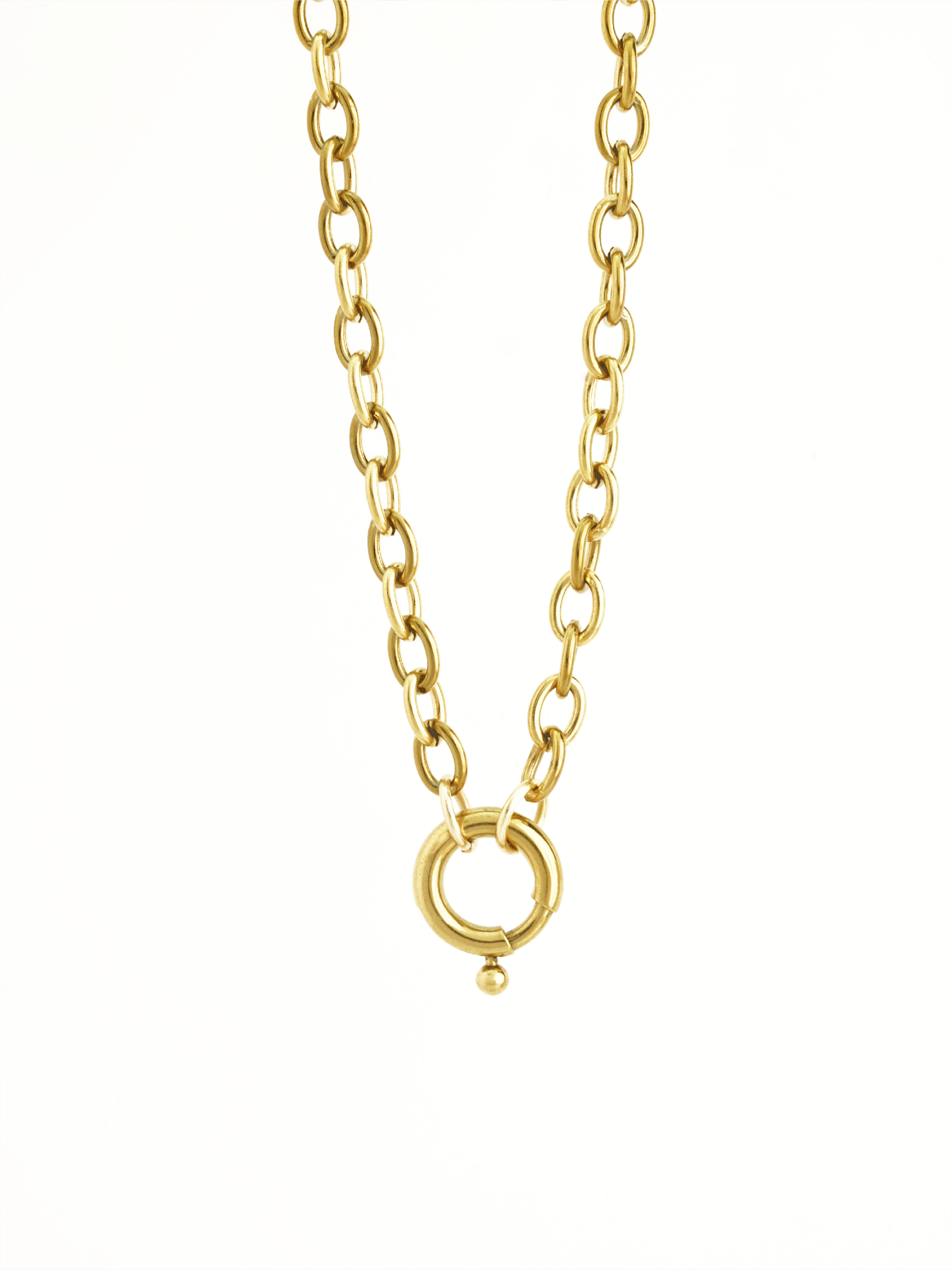 DIY short statement cable necklace gold plated titanium 45cm