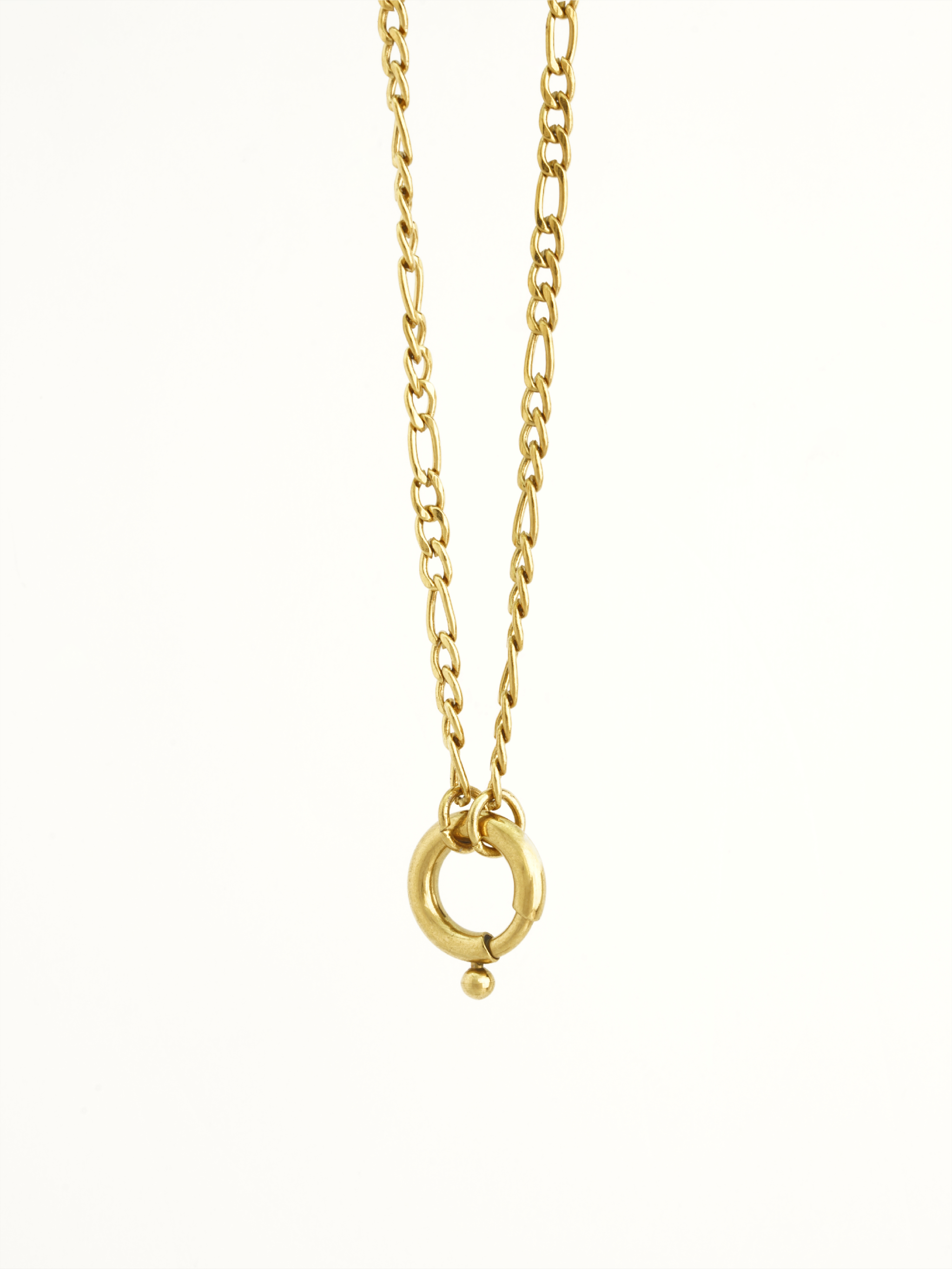 DIY short statement Figaro necklace gold plated titanium 45cm