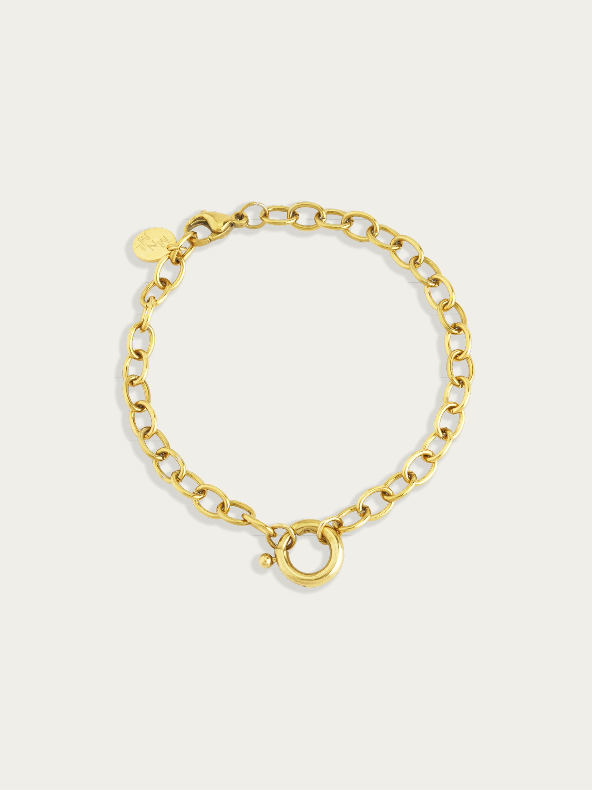 DIY statement cable bracelet gold plated titanium 23cm anklet