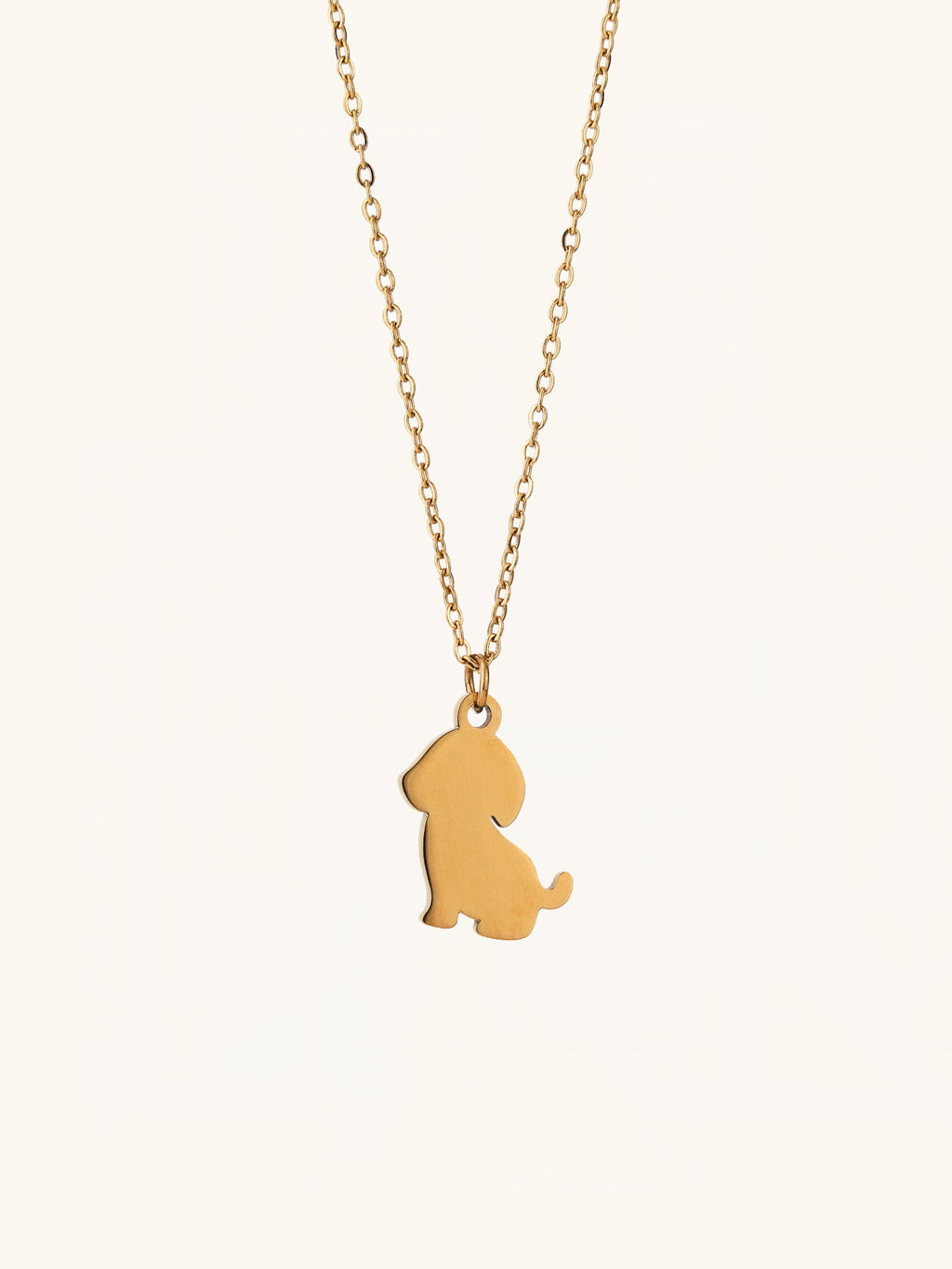 Doggy Pendant Engravable Necklace gold dog charm