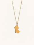 Doggy Pendant Engravable Necklace gold dog charm