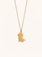 Doggy Pendant Engravable Necklace gold dog charm