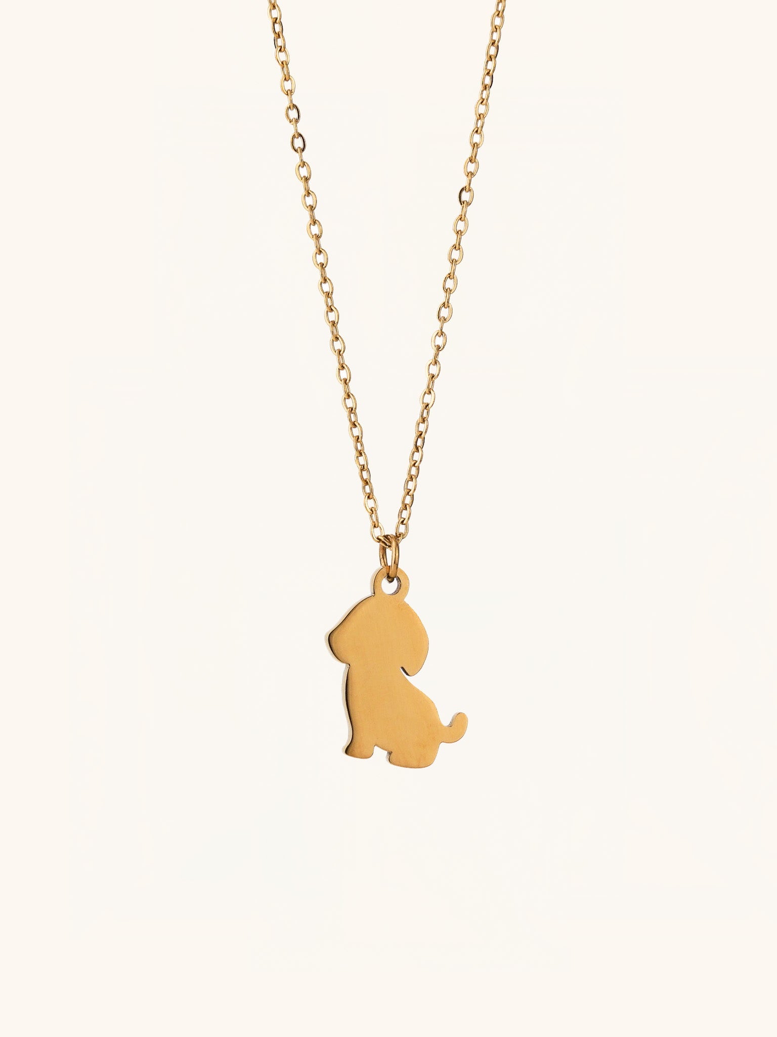 Doggy Pendant Engravable Necklace gold dog charm
