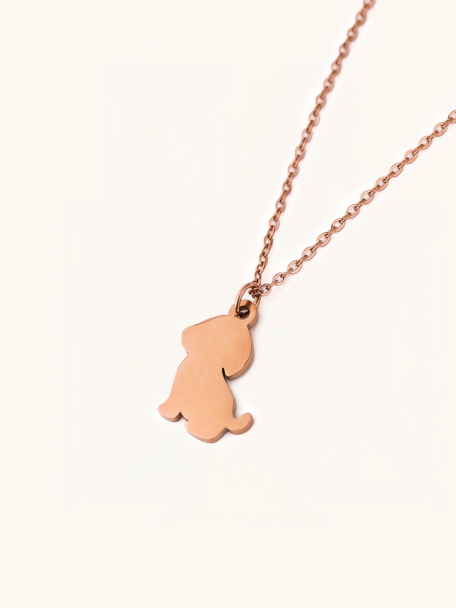 Doggy Pendant Engravable Necklace rose gold dog charm