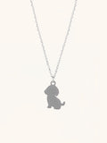 Doggy Pendant Engravable Necklace silver dog charm
