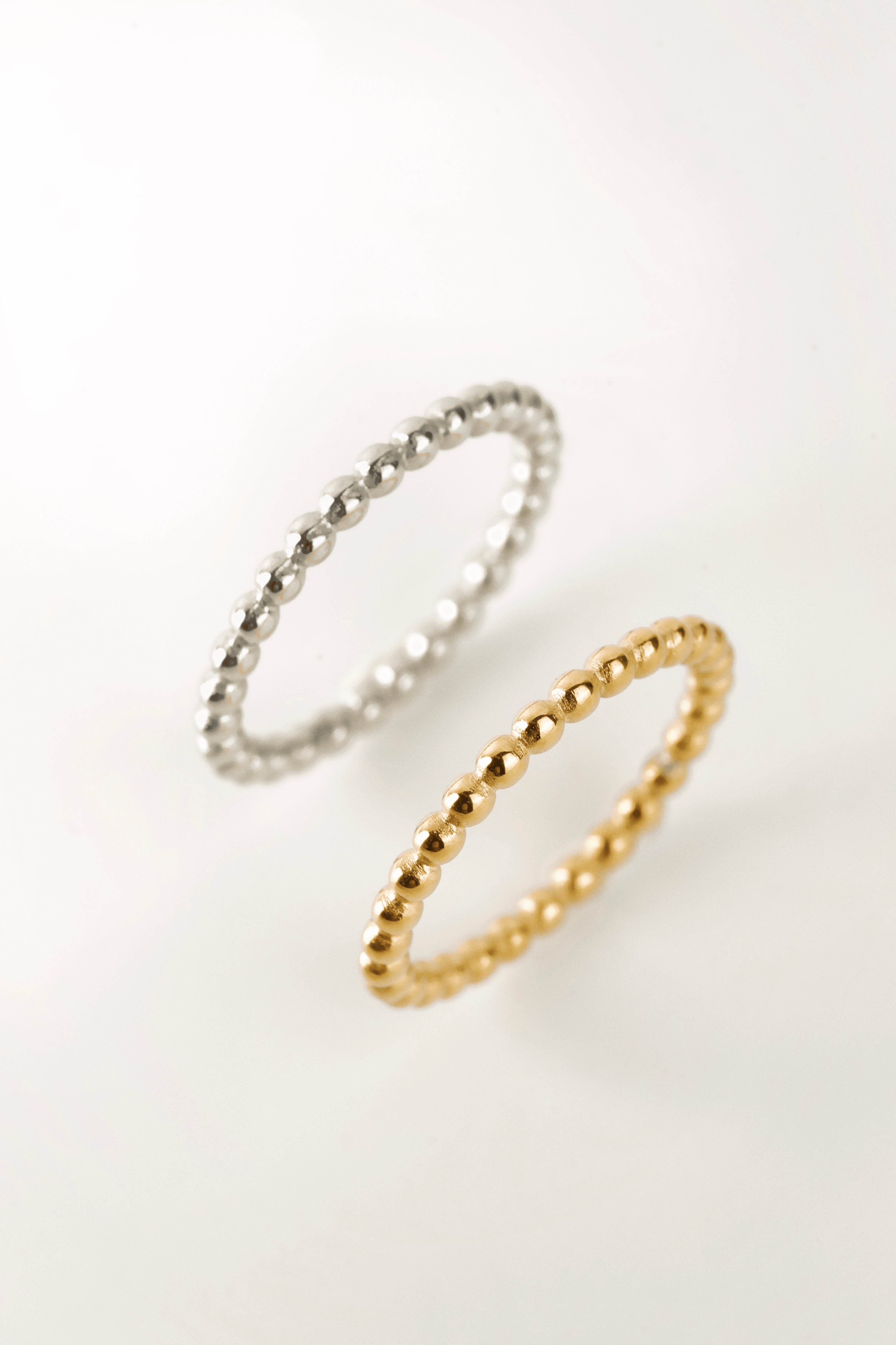 stacked bead rings minimalist layering look