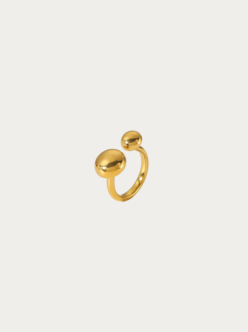 Dome Mushroom Ring in polished gold stainless steel